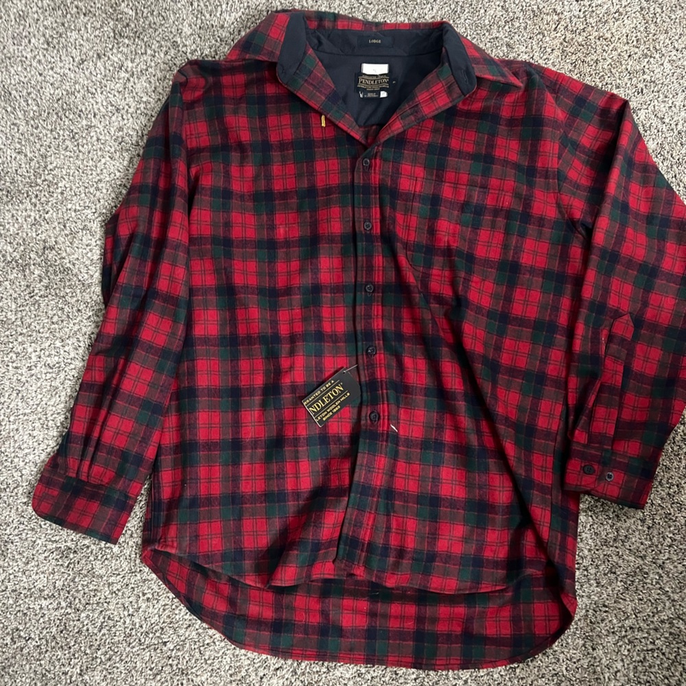 Pendleton Red and Black Plaid Shirt Jacket